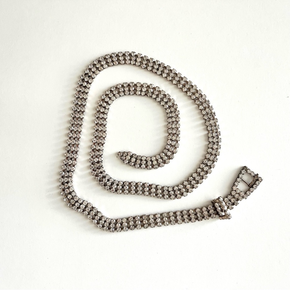 Vintage 80s  Rhinestone Belt